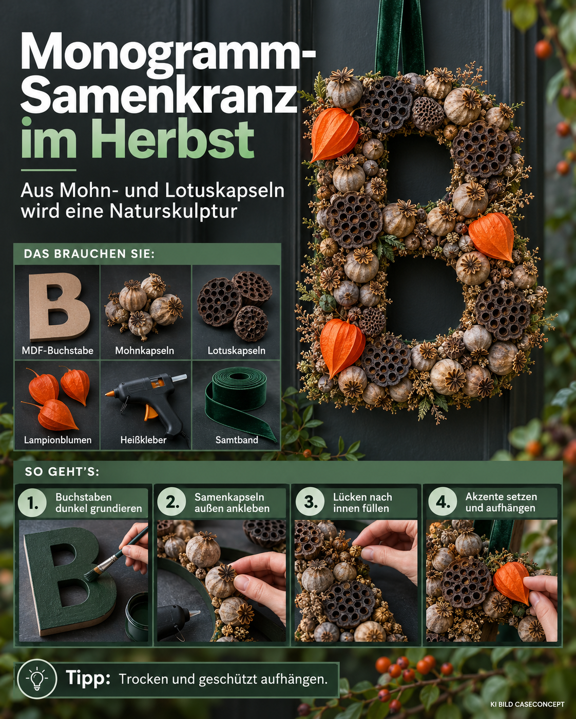 Monogramm-Samenkranz